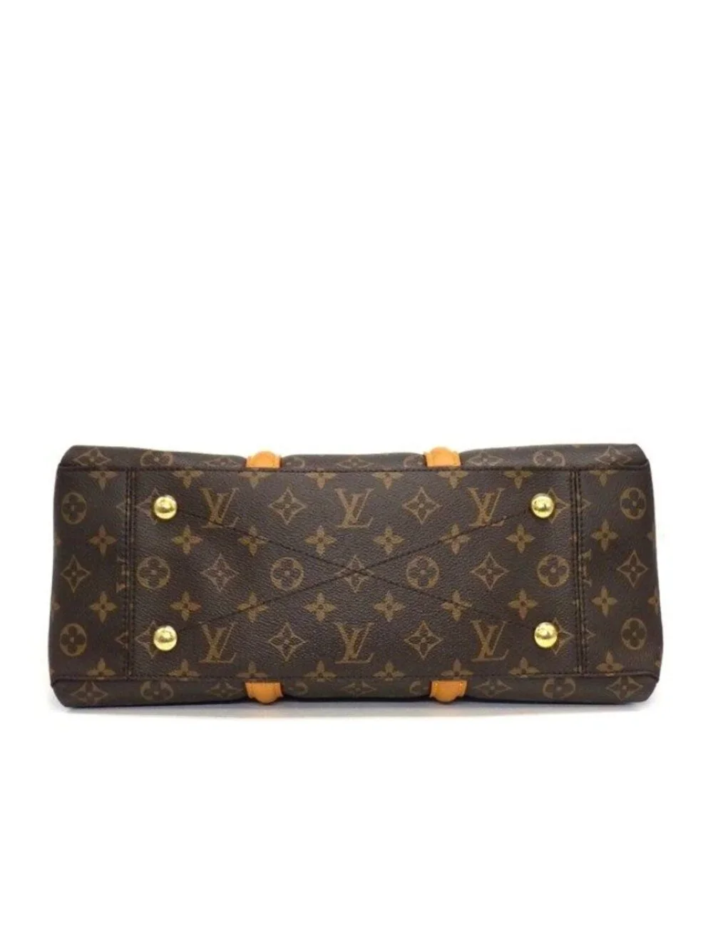 Louis Vuitton Handbag Soufflo MM Brown Monogram Canvas Leather Gold